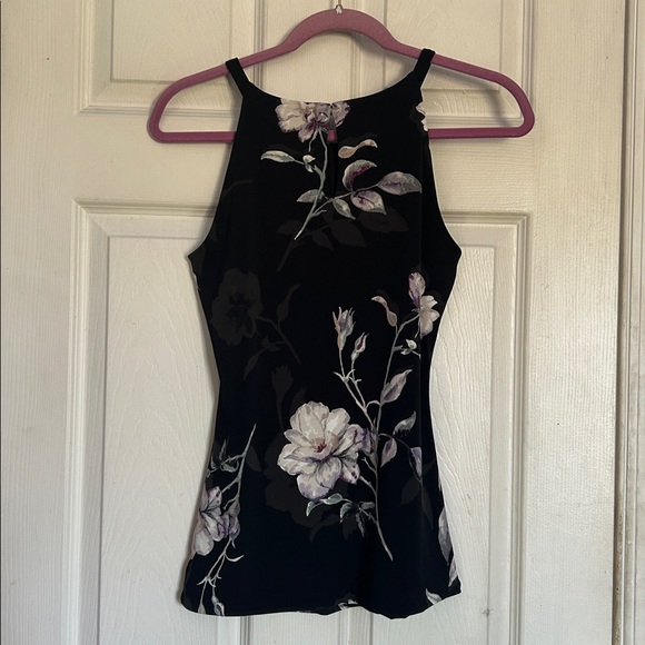 NWT White House Black Market matte jersey printed halter top size XS - Picture 2 of 5